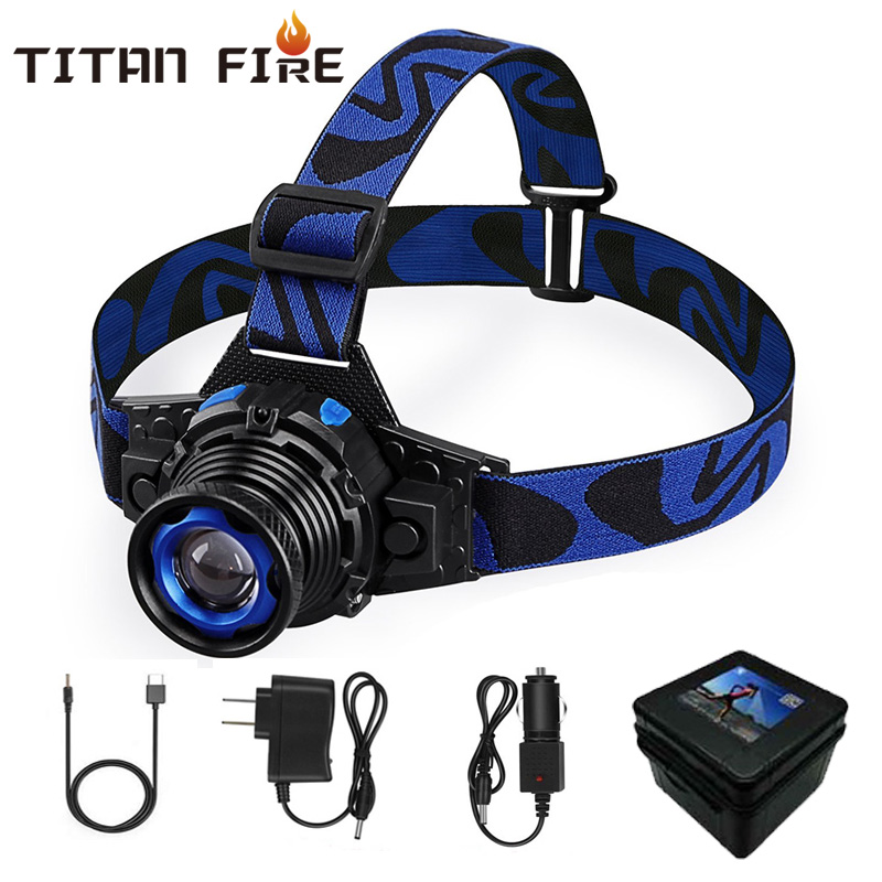 

Waterproof LED Headlamp 8000Lums Built-in Battery Rechargeable Headlight Q5 Rotary Zoom 3 Modes USB Charging Fishing