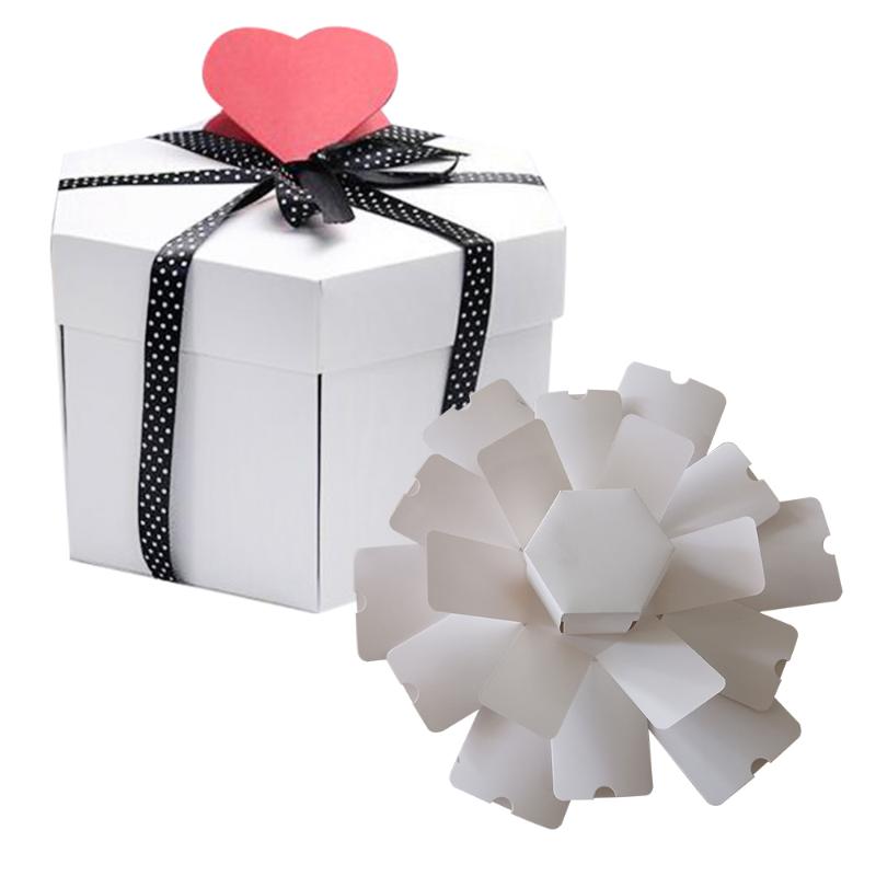 

DIY Surprise Explosion Box Gift Explosion Scrapbook Photo Hexagon For Anniversary DIY Photo Valentine Wedding Gift