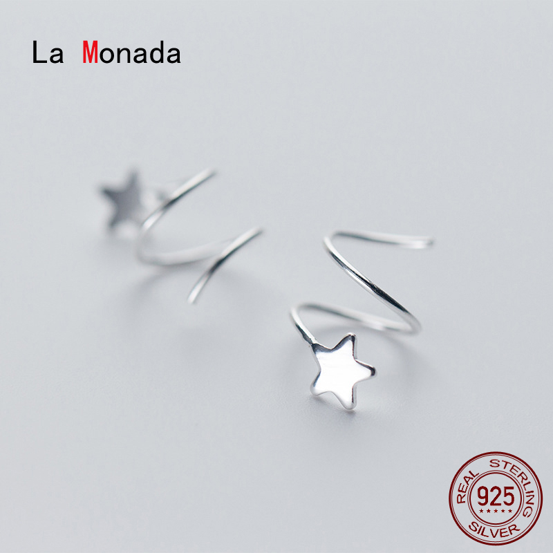

La Monada Spiral Star Round Hoop Earrings For Women Silver 925 Minimalist Fine Women Earrings Jewelry Hoop 925 Silver