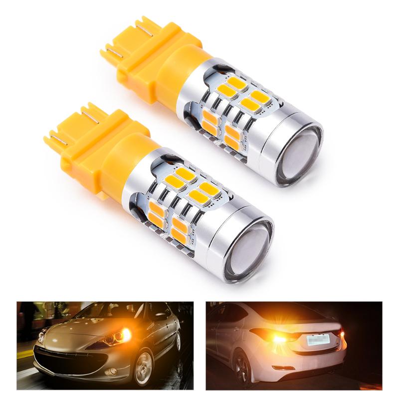 

MICTUNING 2pcs Car Led 3157 3156 5730 20 SMD Amber LED Bulbs Yellow Turn Signals Auto Replacement Corner Lamp Blinker Lights, As pic