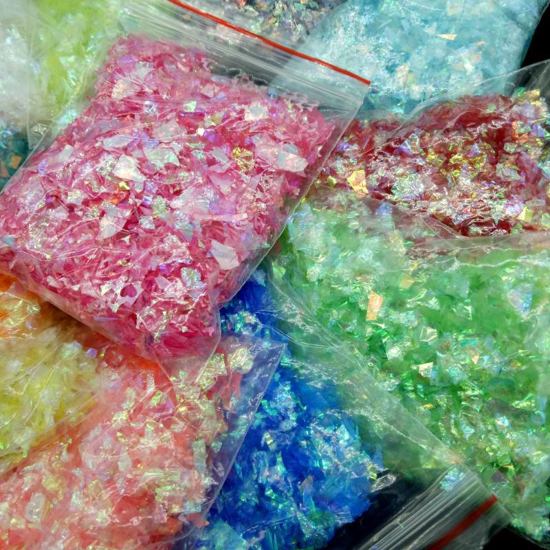

20grams Irregular-shape flakes Candy plastic paper for silicon mold resin filler charms , nail sticker nail beauty slice glitter
