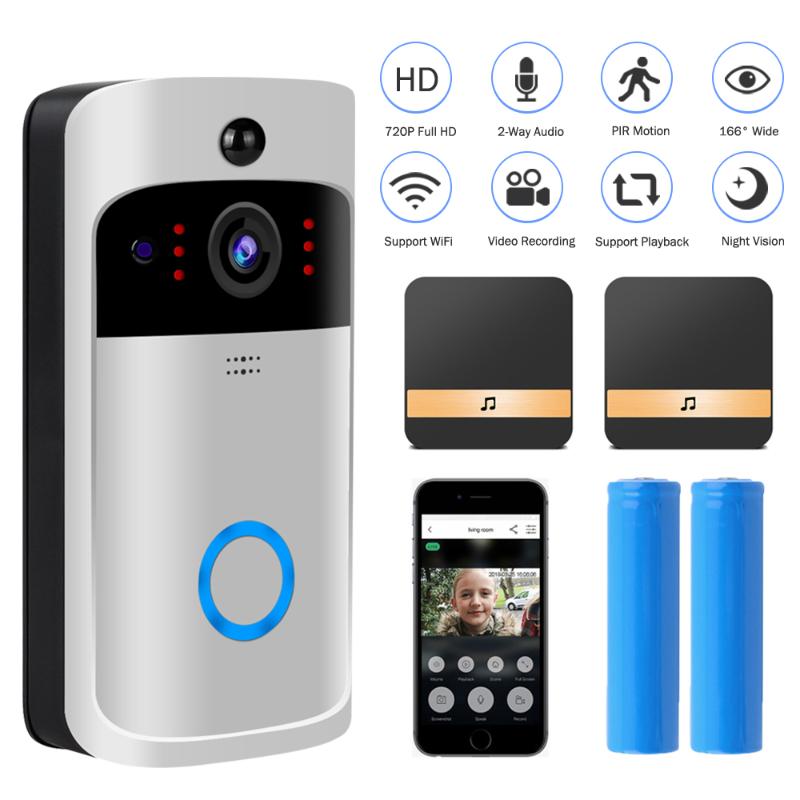

Smart Video Doorbell 720P HD Door Camera Intercom IP Wireless WIFI Door Bell Visual Home Security Monitor Night Vision