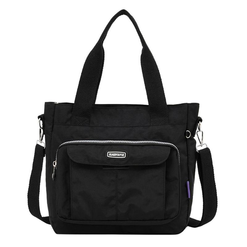 

Fashion Women's Simple Style Zipper Large Capacity Nylon Shoulder Bag Travel Bag handbag bags for women 2020 bolsa feminina #50, Black