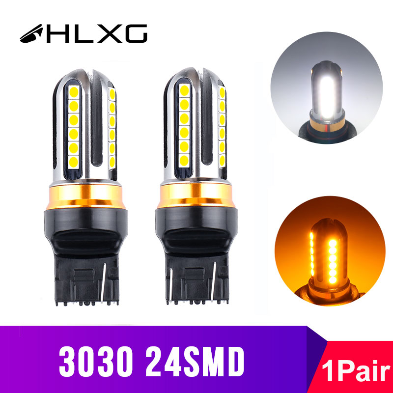 

Car Brake Backup Reverse Lights T20 7443 7440 Led W21W LED W21/5W WY21W 3157 auto Bulbs Motorcycle Turn Signal Lamp 12V 24V HLXG, As pic