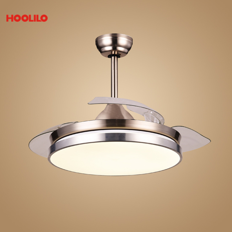 

42'' Hidden Blades Ceiling Fan with Light Remote Control 3 Color LED 3 Speed Ventilador De Techo Con Luz Acrylic 110V 220V