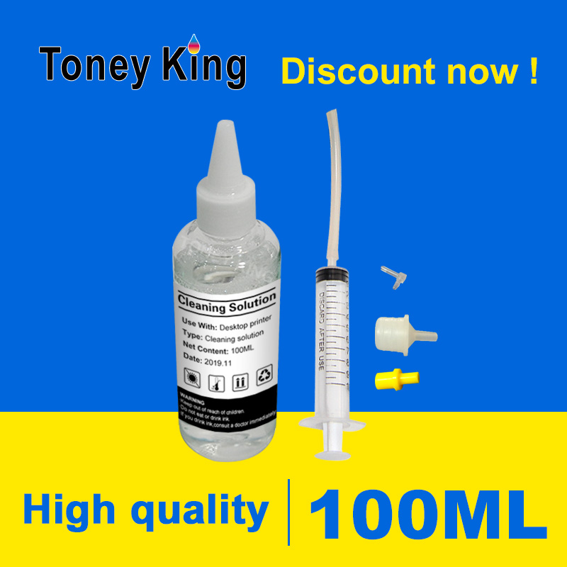 

Toney King 100ML Bottle Cleaning Liquid Dye Ink With all tool For Use For On Cartridge Printer Head
