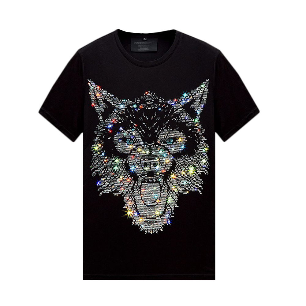 

Mens Rhinestone Designs Short Sleeves T-shirts Tops for Summer - Crew Neck Pullover Shirts Casual Hip Hop Unisex S-6XL, 264