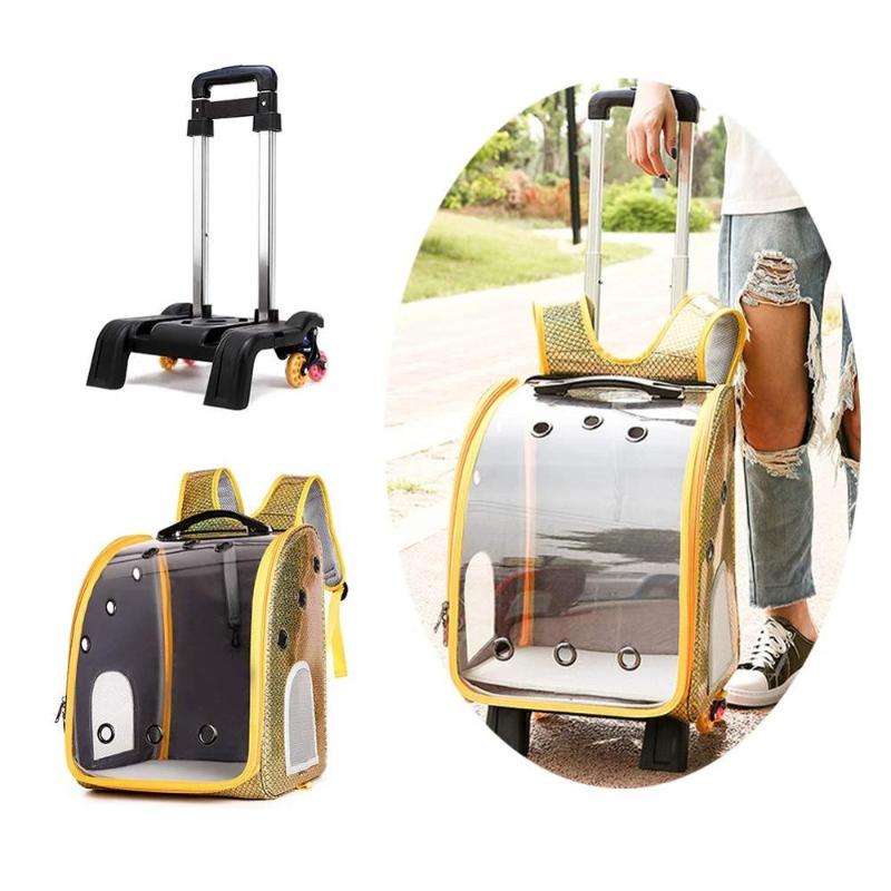 

2in1 Pet Dog Carrying Trolley Bag Cat Breathable Portable Packaging Bag Outdoor Travel Backpack For Dog Cat Carrier Pet Stroller