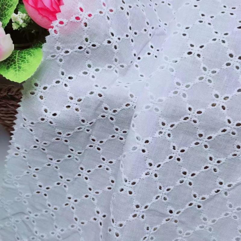 

High Quality Cotton Lace Fabric Mesh African Lace Fabric Embroidery Nigeria For Women Wedding DF09