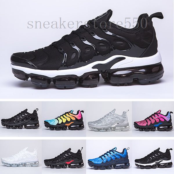 

New Arrivals chaussure TN Plus running Shoes 2018 tn Men Outdoor Run Shoes Black White Trainers Hiking Sports Athletic Sneakers EUR40-45 A56, Color 4