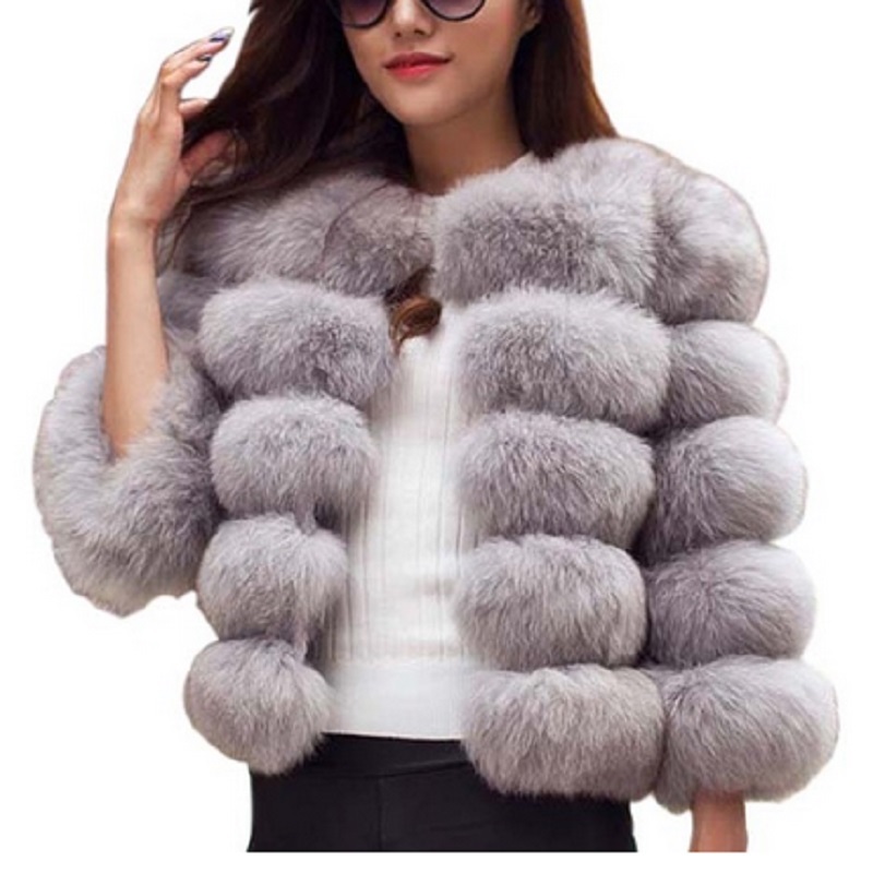 

2020 Autumn Vintage Fluffy Faux Fur Coat Women Short Furry Fur Winter Outerwear Coat Casual Fashion Party Overcoat Female, Brown