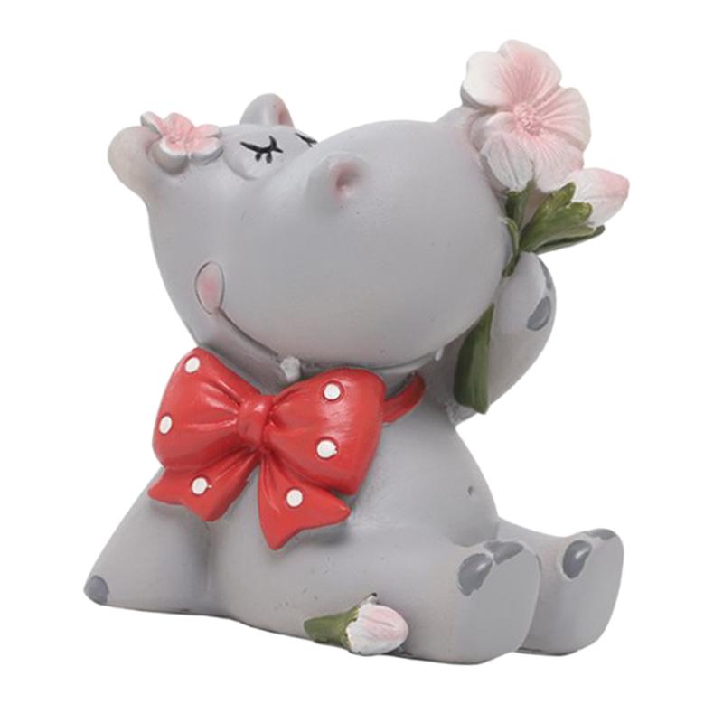 

Miniature Hippo Statue Animal Figurine Fairy Garden Dolls Cake Topper DIY