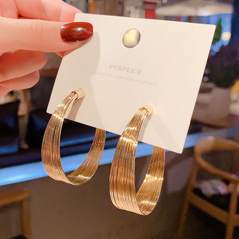 

Hoop & Huggie S925 Women Earrings Fashion Trendy Simple Geometric Circle Earring Jewelry Pendientes Gifts For Girls
