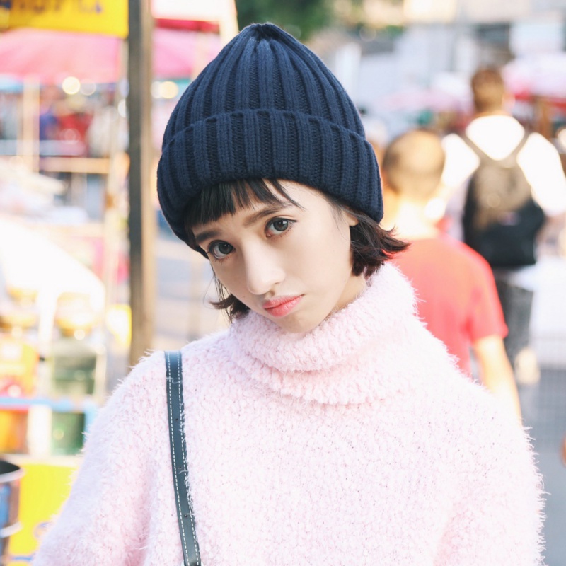 

Winter Women Solid Beanie Girls Knitted Cap Warm Hat Bonnet Femme Autumn Hat 8 Colors, Army green