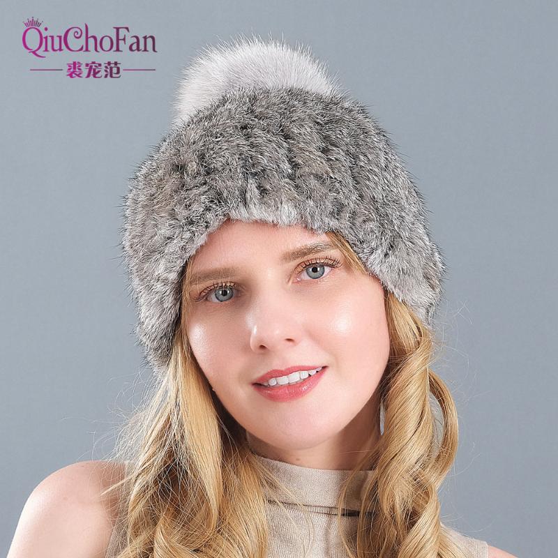 

Spring Winter Fur Hat for Women 100% Real Fur Hat Caps Lady Winter Warm Headwear Women's Stretch, Color4