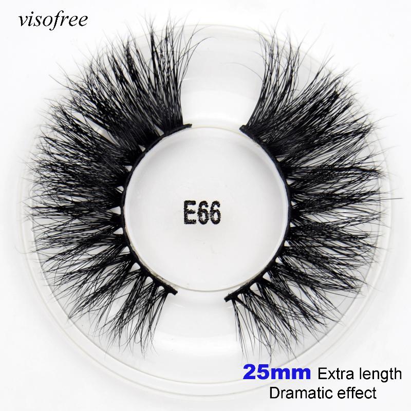 

Visofree 25mm False Eyelashes Dramatic Long Mink Lashes Makeup Full Strip Lashes 5D Mink Eyelashes Reusable eyelash box E66