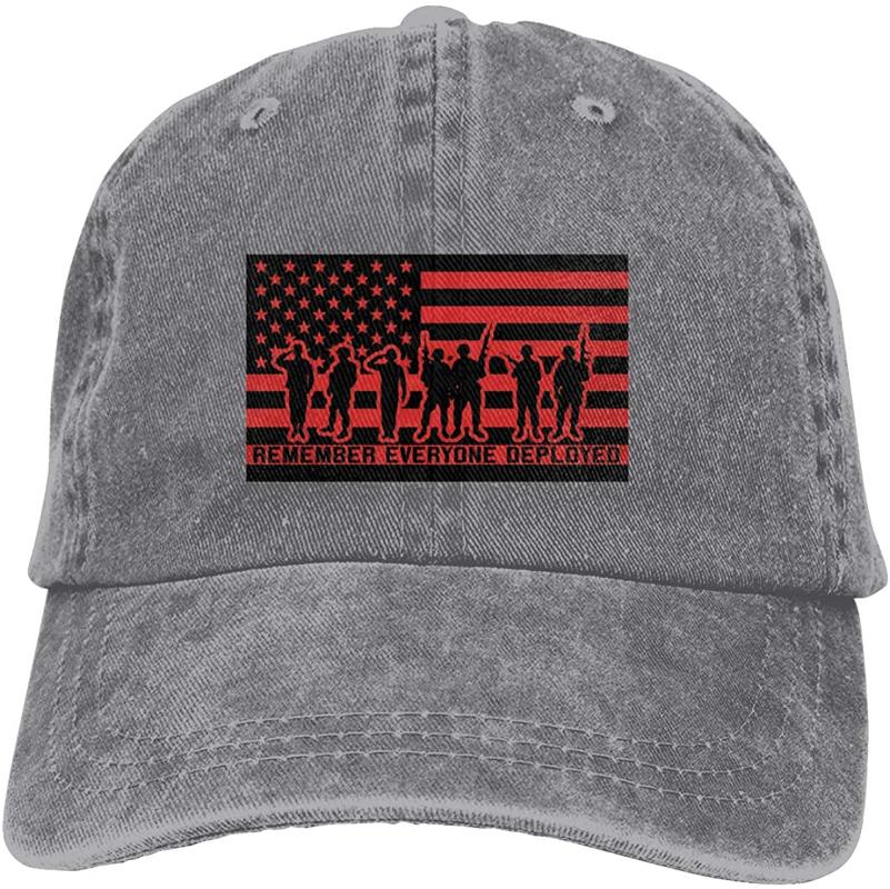 

Remember Everyone Deployed Unisex Soft Casquette Cap Vintage Adjustable Baseball Caps, Gray