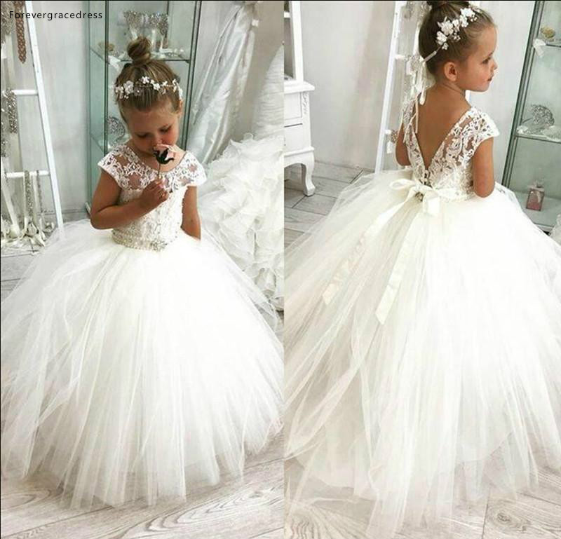 

White Lovely Cute Flower Girl Dresses Vintage Princess Appliqued Daughter Toddler Pretty Kids Formal First Holy Communion Gowns, Purple