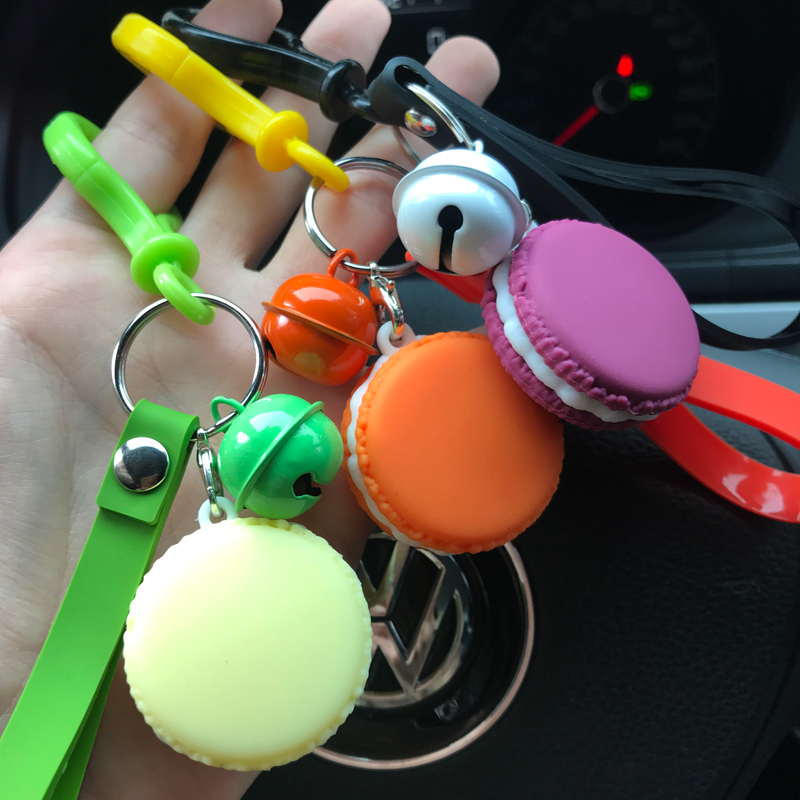 

Simulation Macaron Keychain Creative French Dessert Soft Bread Student Bag Bell Decoration