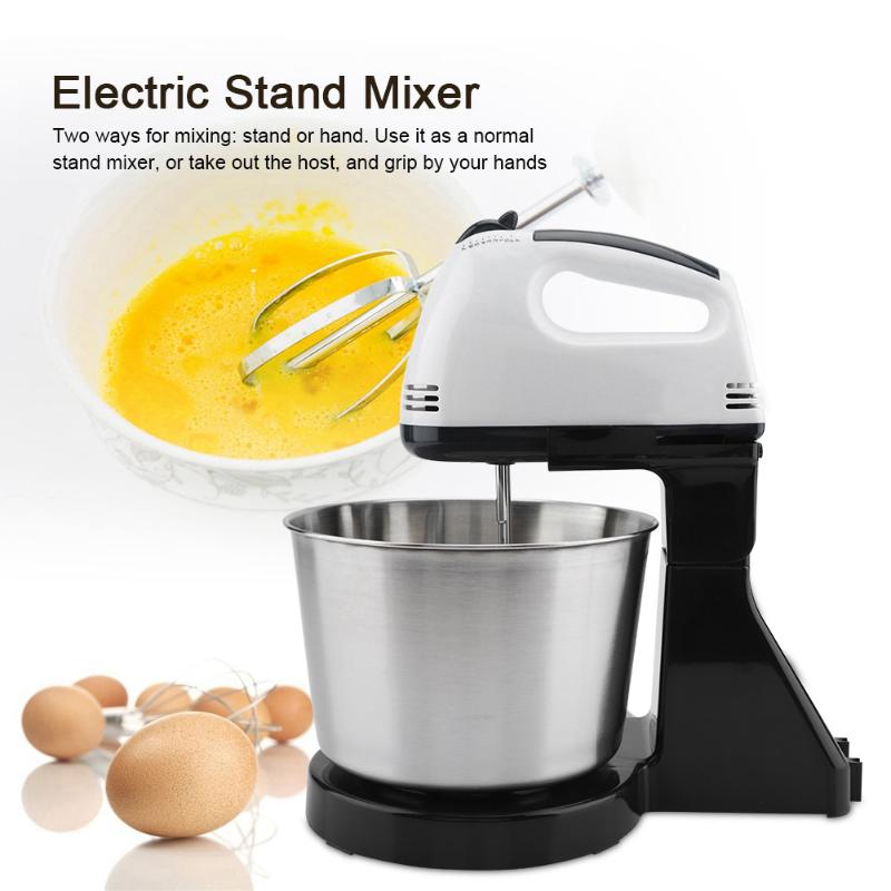 

Electric Mixer 7 Speeds Kitchen Stand Cake Dough Mixer Stainless Steel Mixing Bowl Egg Beater Blender EU Plug 230V 100W