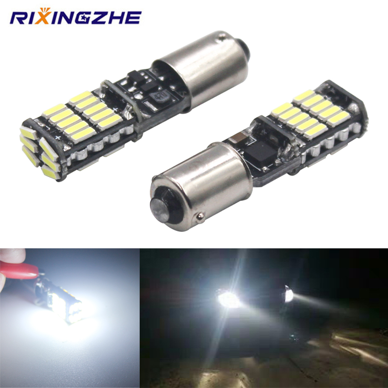 

RXZ 2PCS BA9S BAX9S BAY9S T4W H6W 4014 26SMD Instrument Light bulb lamp dome light no error Side Wedge Interior 12V 6000K, As pic