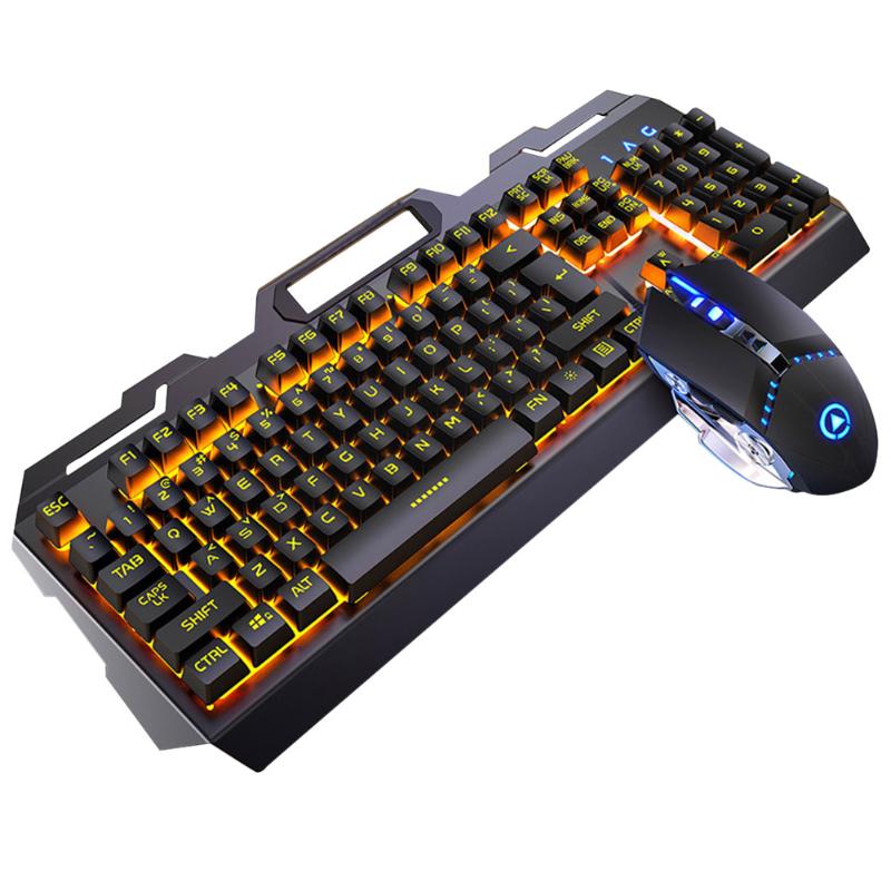 

Portable Durable Home LED Backlight Mechanical For Laptop Gaming Keyboard Mouse Set Desktop Luminous PC USB Wired Computer Game
