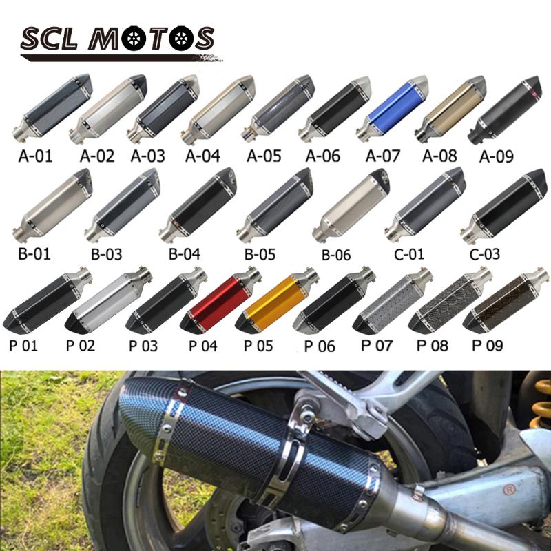 

SCL MOTOS Universel 35-51mm Motorcycle AK Exhaust Muffler Escape Moto Modify Motocross For nmax CB400 ER6N GY6 ATV Dirt Pit Bike