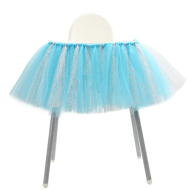 

Tulle Table Skirts with Hook & Loop Elastic High Chair Decoration for Baby Shower Birthday Party Supplies 2020 new