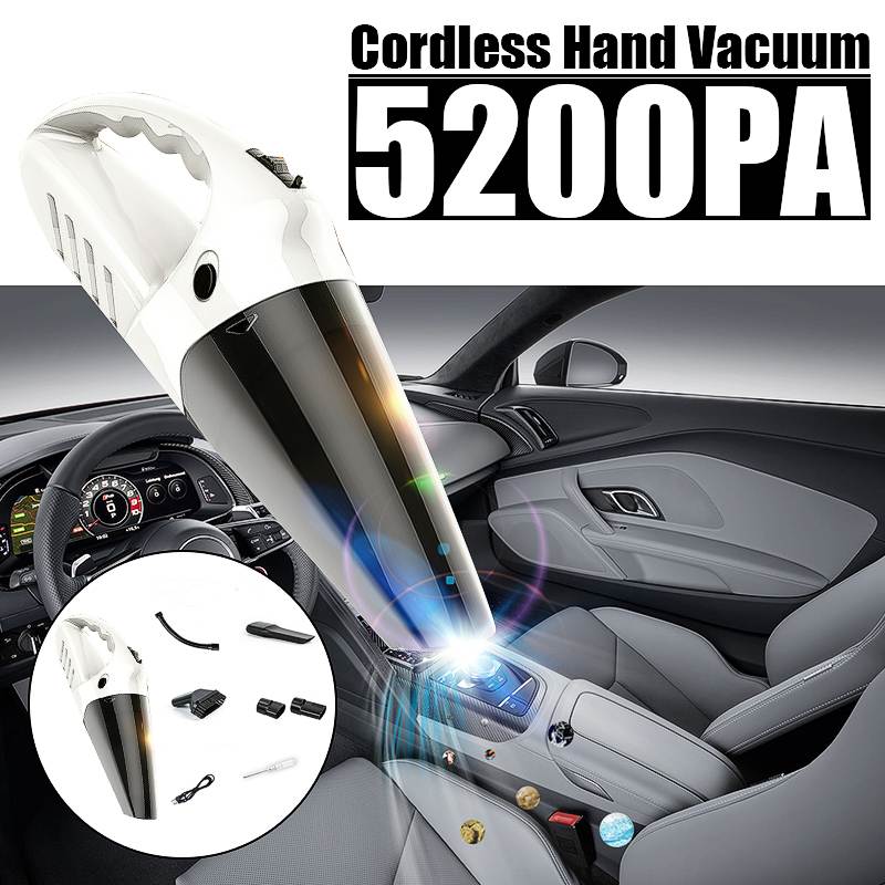 

5200pa 120W Handheld Cordless Vacuum Powerful Suction Portable Rechargeable Vacuum Cleaner Quick Charge for Car Home Pet Hair