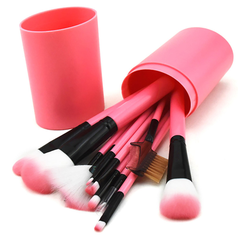 

12 Pc Bucket Makeup Brush Set Tube Brus Set Make Up Artist Eyeshadow Brush Blending Foundation Kit Makeup Comestic Tools