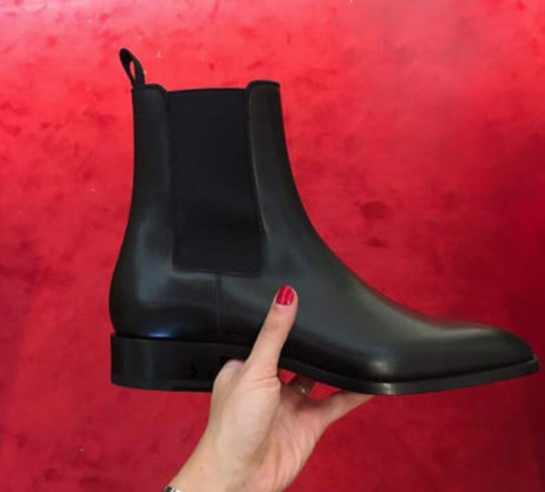 

Elegant Men Ankle Boots High quality Brands Red sole Samson Boot Square Toe Suede Leather Men's Booties Black Brown Nude Outdoor Party