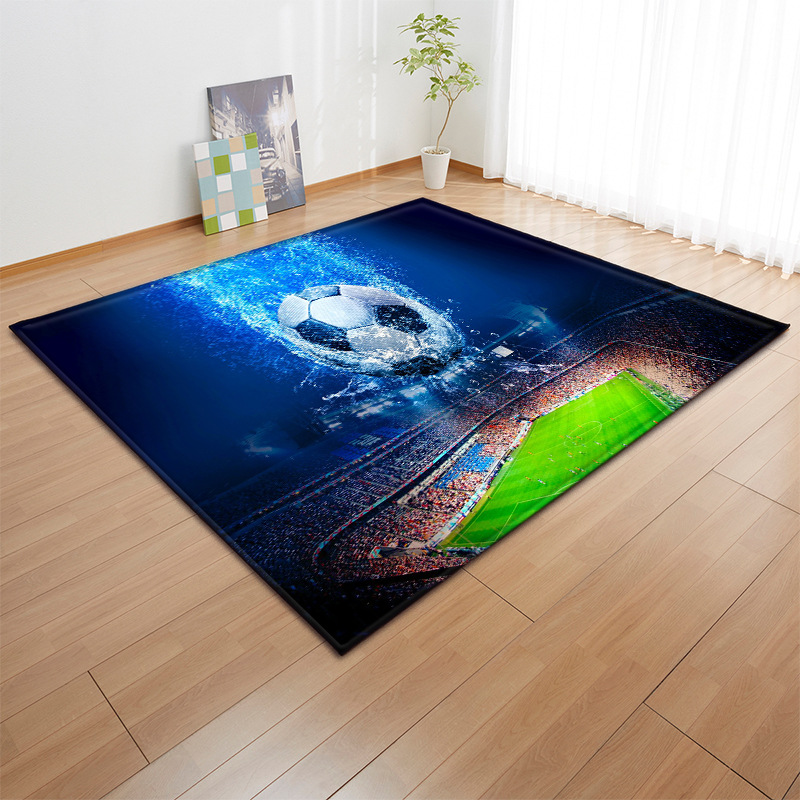 

Football ice fireball baseball big carpet living room bedroom 3D digital printing floor mat children's room thick anti-skid mat, 04