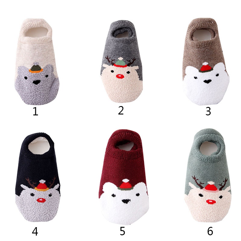 

winter socks cartoon Christmas baby socks newborn boys girls home cotton thickening toddler New Year gift 0-5Y