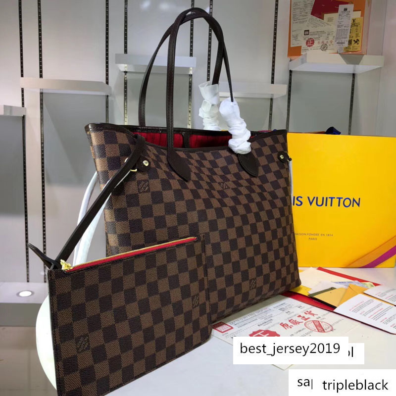

plaid #3521 leather bags women tote handbags composite bag lady clutch shoulder totes female purse with wallet, Black