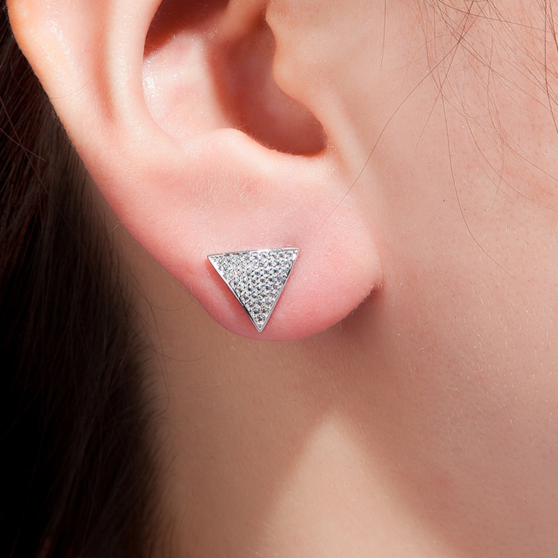 

new Luxury rhinestone crystal female male universal earrings triangle classic earring woman's men fashion hip hop party jewelry