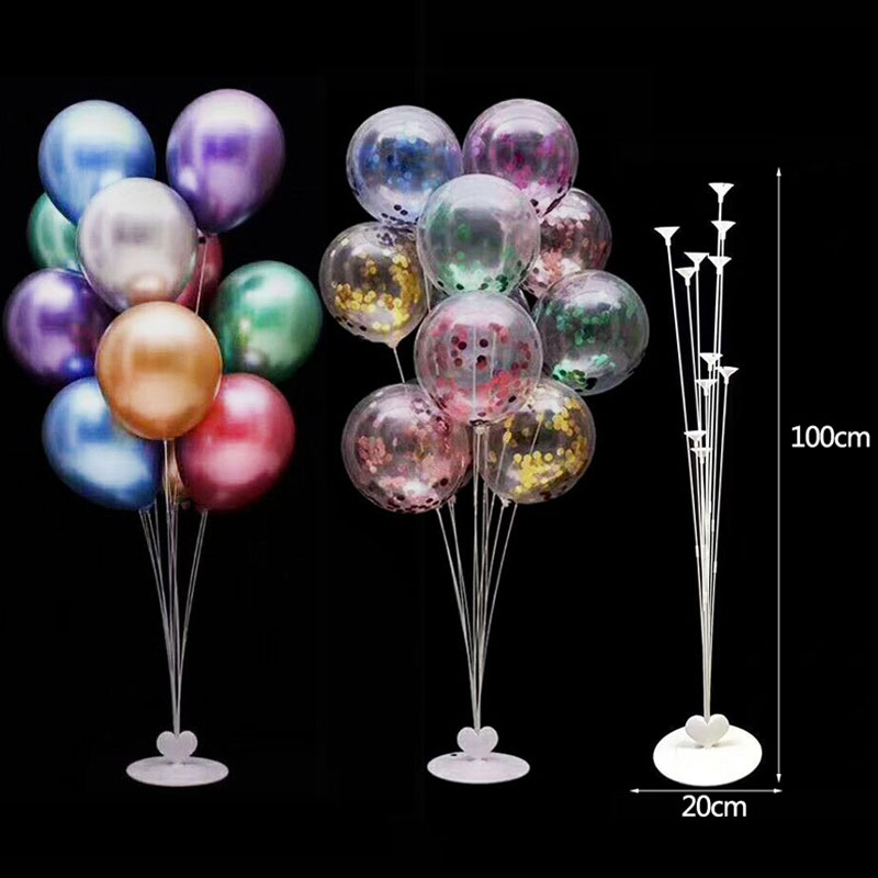 

11Tubes Love Heart Plastic Balloon Column Stand Holder Accessories Base Stand Balloon Sticks Birthday Party Wedding Decoration