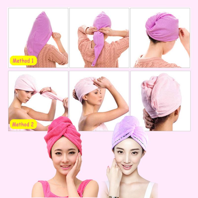 

rapid drying hair towel thick absorbent shower cap head towel Super Dry Hair Cap Shower Microfiber Quick Dry, Blue