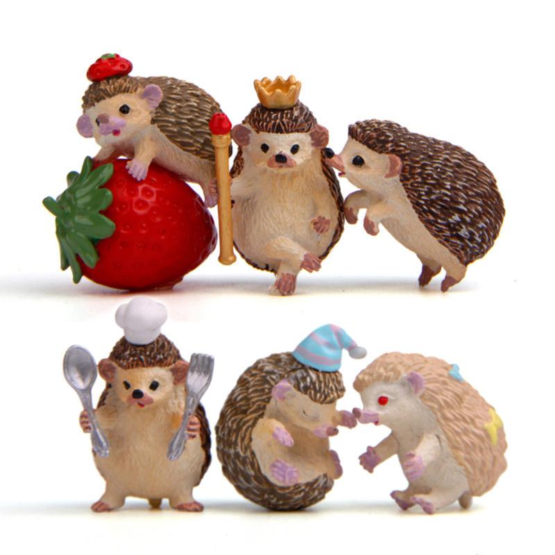 

Kawaii Hedgehog Figurines Miniature Fairy Garden Ornament Micro Dollhouse Plant Pot Decor Bonsai Terrarium DIY Crafts Decoration