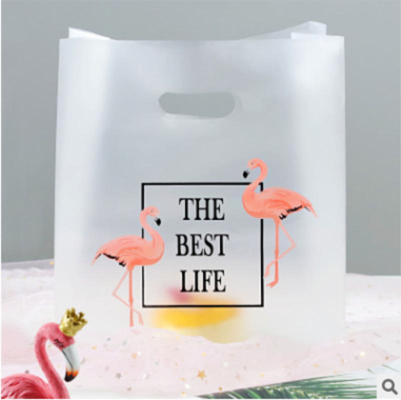 

50pcs Flamingo portable shopping bag gift bag packaging cosmetic