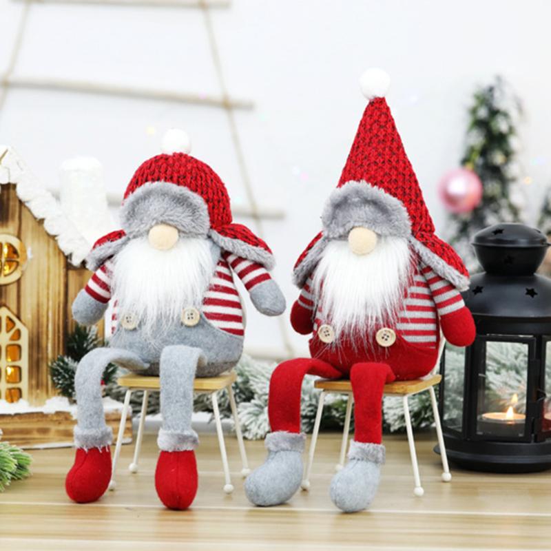 

2020 New Style Christmas Decoration Christmas Sitting Faceless Doll Santa Claus Home Window Mall Ornaments Kid Gifts