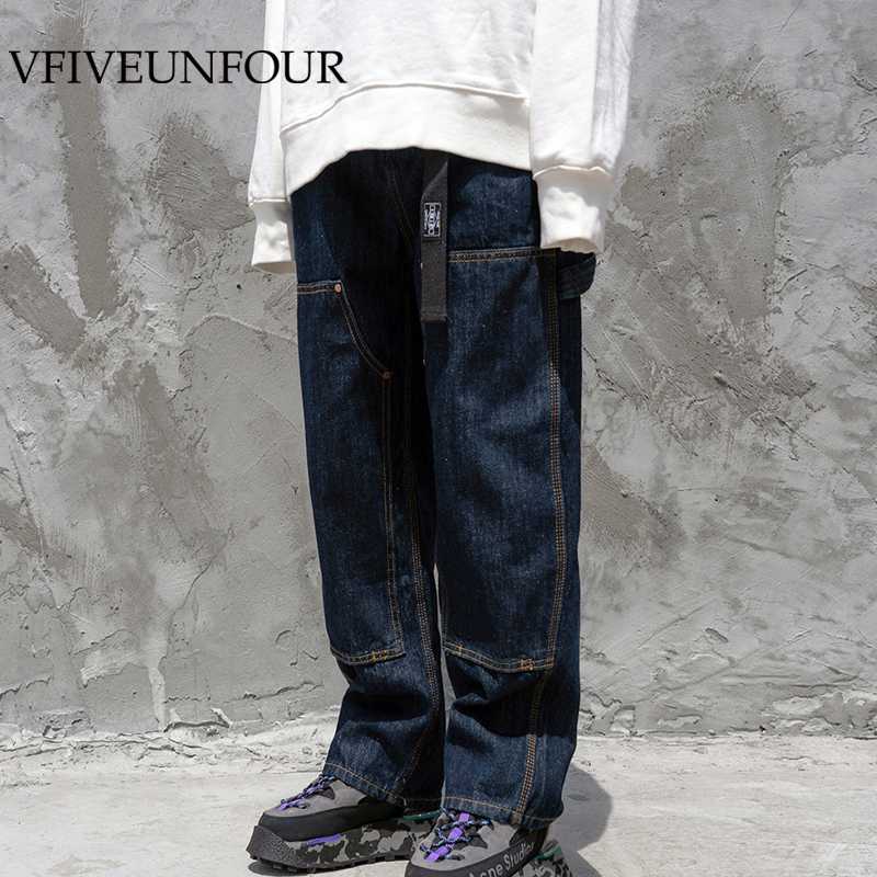 

VFIVE UNFOUR Men' Loose Fit Jeans Men' Denim Pants Streetwear Blue Vintage Hip Hop Jeans Men Baggy Hipster High Street