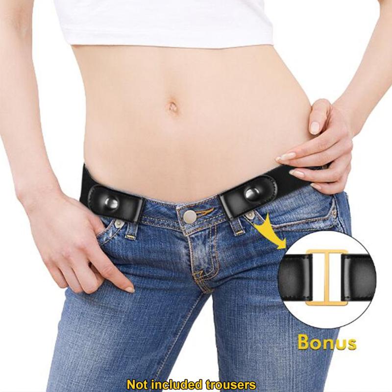 

Unisex Buckle-Free Elastic Belt For Jeans Pants Dress Stretch Waist Belt For Women Men No Buckle Without Buckle, As pic