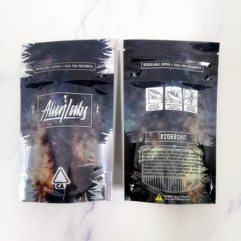 

New 3.5g Alien Labs Package Child Proof Bags Only Packaging Bag for Vape Zipper Stand Up Pouches 420 Dry Herb Flowers
