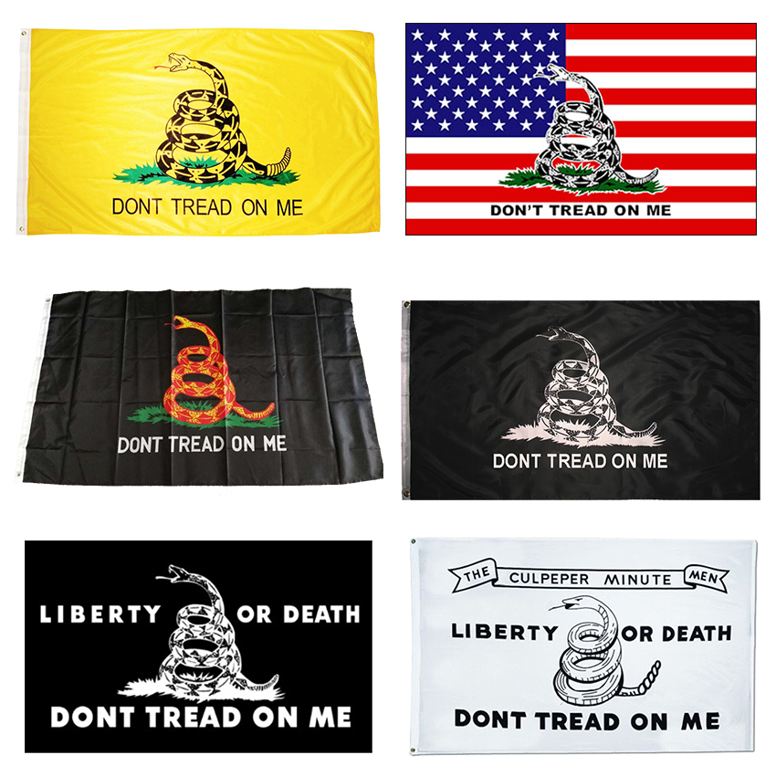 

US Stock 90*150 Trump Flag 3*5 Feet 90X150cm Presidential Flags dont Tread on Me Snake Gadsden Flag
