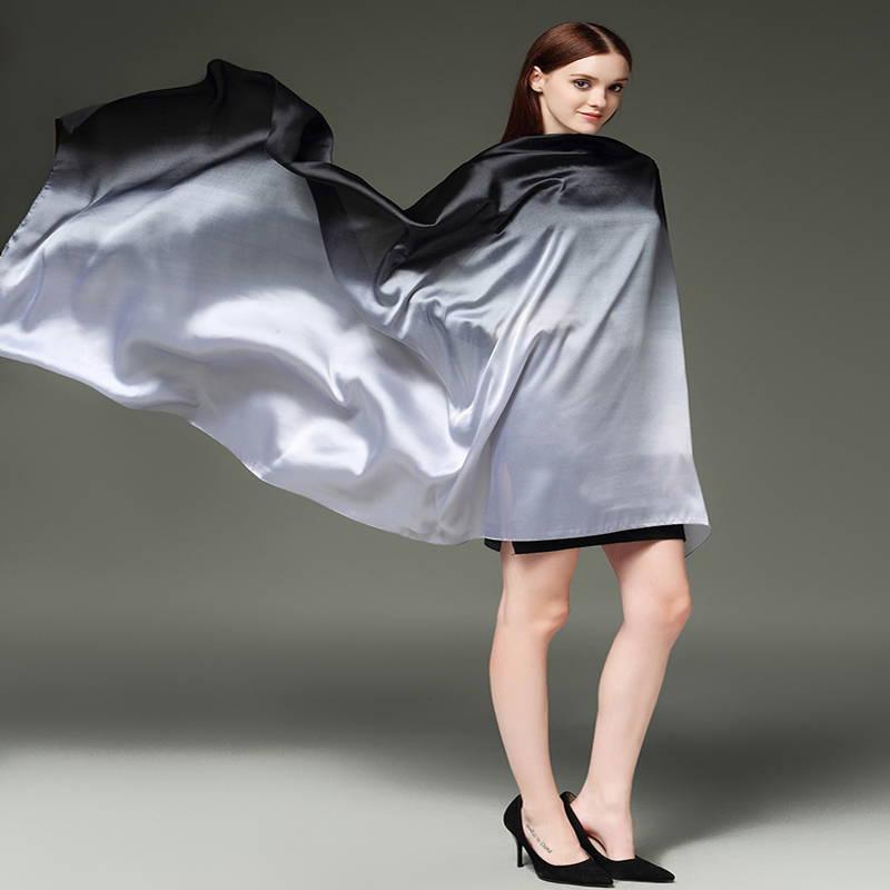 

Hijab scarf silk long 180 cm * 110 cm brand shawl wrap women scarves Gradient