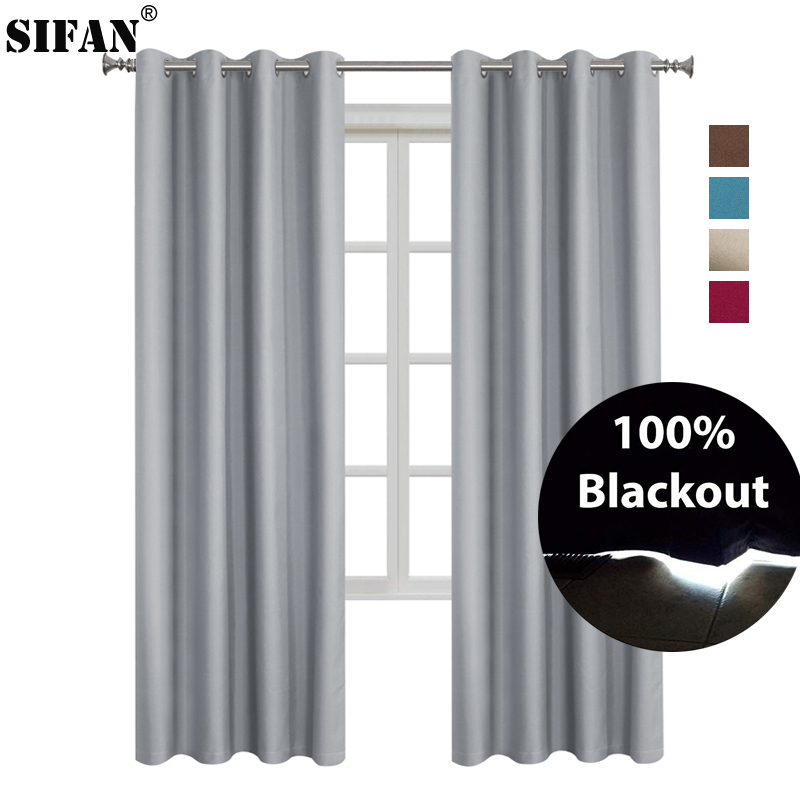 

100% Shading Rate Modern Style Solid Color Blackout curtain for Bedroom Living Room Window Fabric Curtains Custom Made, Rsm-11