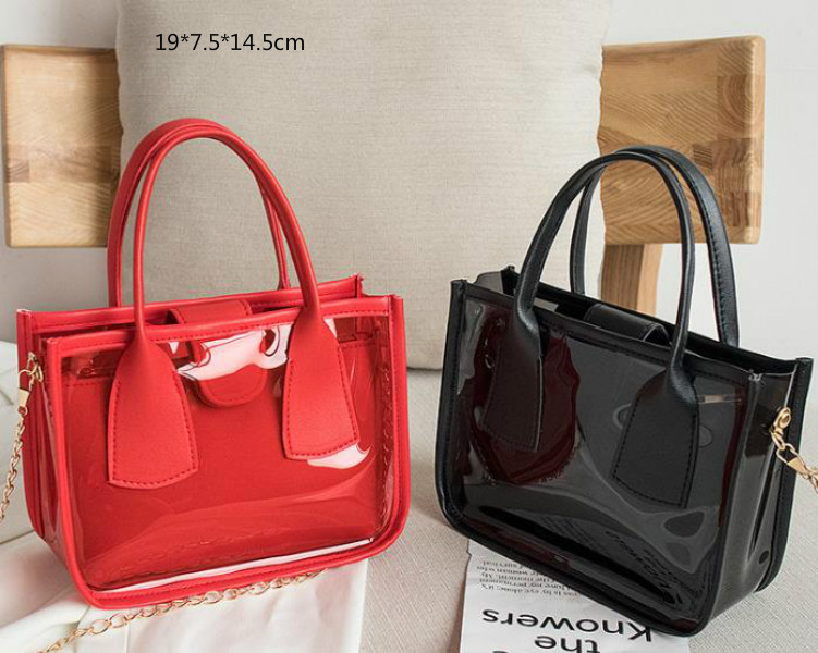 

Jelly Mother-child Transparent Bag 2020 Summer New Handbag Shoulder Bag, Red
