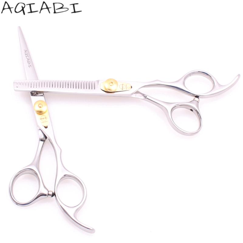 

Professional Hairdressing Scissors 6" JP 440C AQIABI Hair Cutting Shears Thinning Scissors Add Wooden Case A1025