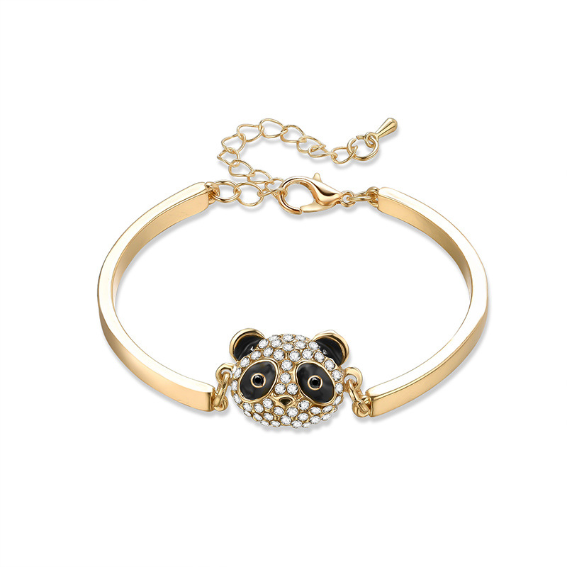 

Charm Bracelets Handmade Panda Design Bracelet Women Cute Rhinestone Bangles