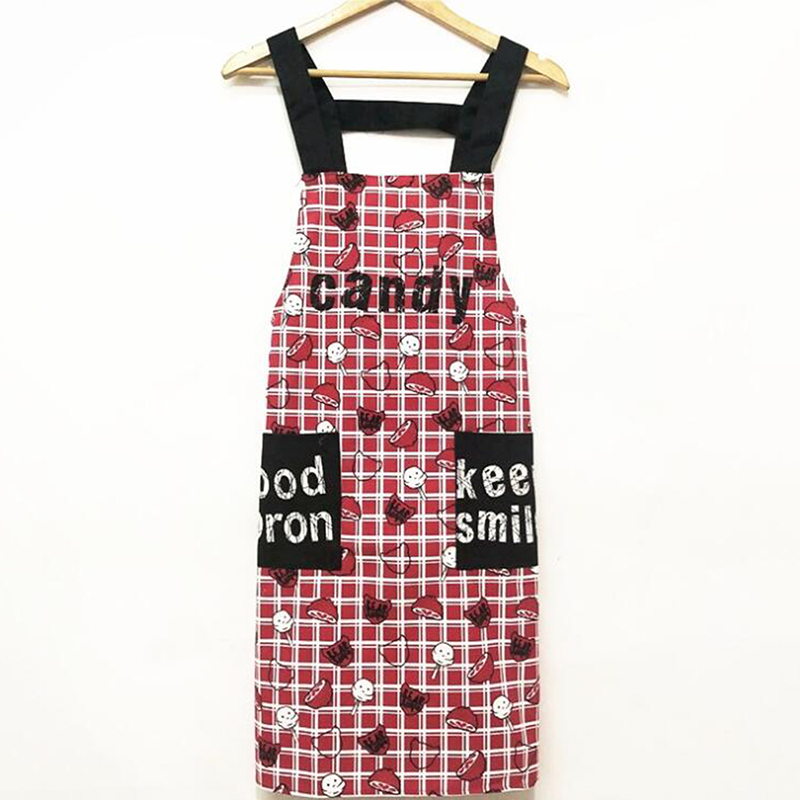 

Adult Apron Kitchen Oil-Proof Strap Apron Cotton Fruit Pattern Home Cooking Coffee Shop Cleaning